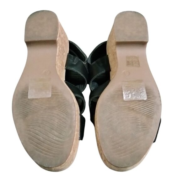 Dream Pairs Womens Black Faux Leather Espadrille Platform Wedges Size 8 - Picture 12 of 12